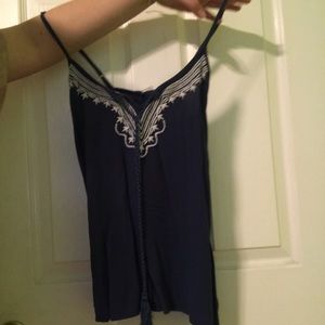 Cute blue Lacey tank top